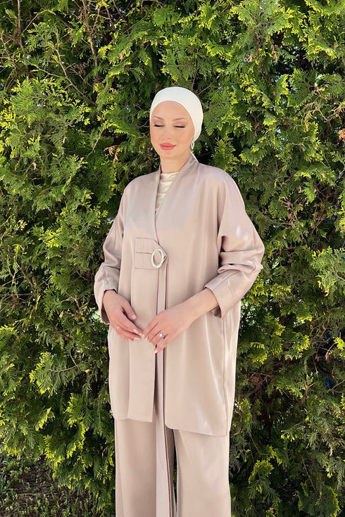 Mercan Taşlı Gül Kurusu Takım
